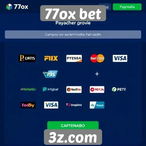 Métodos de pagamento disponíveis na 77ox bet
